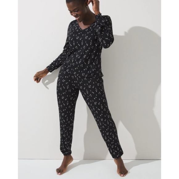 SOMA - SOMAWKND Sunday Lounge Set Black with stars sz:M - Picture 4 of 4